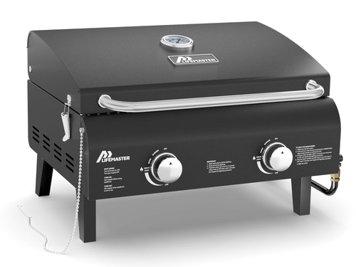 Portable gas grill black dual - grill,