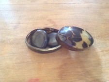 Fabulous Antique Rare faux Tortoiseshell Earrings In Original Tortoiseshell Box
