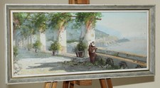 YVES GIANNI (19°/20°) Quadro a guazzo incorniciato Amalfi, Golfo di Salerno, Italia