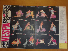 PIAGGIO VESPA CALENDARIO CONCORSO RAGAZZA PIN UP 1959 ANNI 50 PUBBLICITÀ  50X33