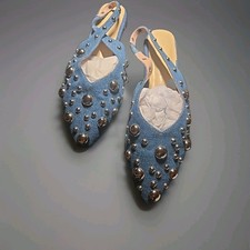 Ballerine Bronoir Lyla Soft Support Denim tono argento borchie TG EU 41/US 10