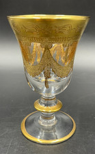 CALICE BICCHIERE MURANO FESTONI CRISTALLO D'ARTE  TRASPARENT ORO