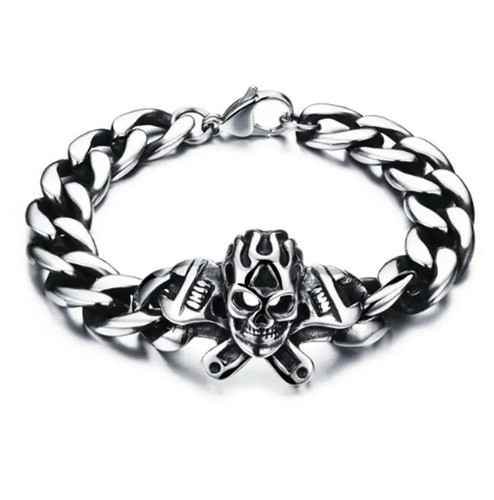 Bracciale teschio argento