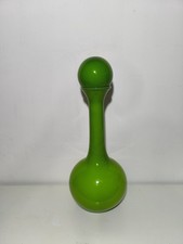 Vaso Bottiglia Gigante 70 cm Vetro Murano Incamiciato Verde  stile Nason Moretti