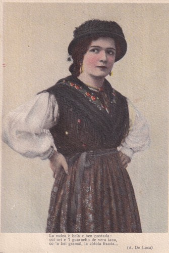 Cartolina udine costume - cartolina, ,costume