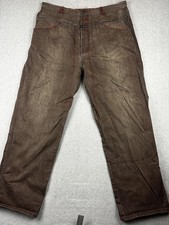 Jeans Marithe Francois Girbaud uomo 42x33 marrone hip-hop grunge denim larghi Y2K