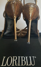 décolleté GIOIELLO LORIBLU tacco 10 n. 37 luxury made in Italy con cristalli