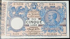 5 LIRE BIGLIETTO DI STATO
