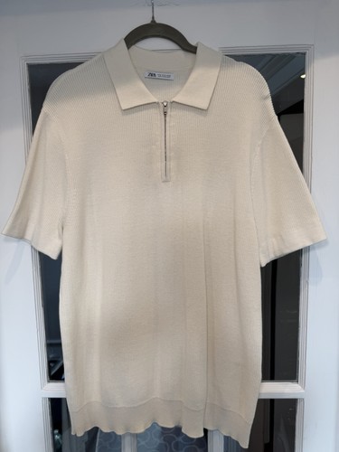 Polo zara maglia zip beige - zip,