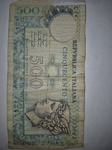 Banconota 500 lire carta rara - lire,