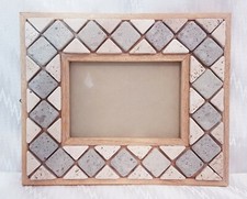 Cornice porta foto in pietra naturale con mosaico fatta a mano da parete 24x29cm