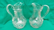 Coppia Antiche Brocche In Cristallo Tagliato 