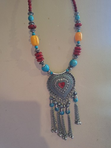 Collana vintage etnica cuore - collana,