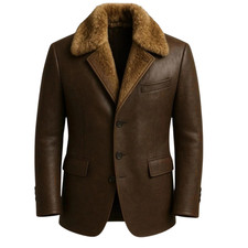 Cappotto uomo pelle marrone