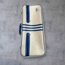 Adidas Valigia Vintage Anni 70 80 Borsa Tennis Retrò Bianco/Blu Buone Condizioni