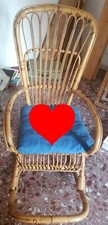 Sedia a dondolo vintage di bambù