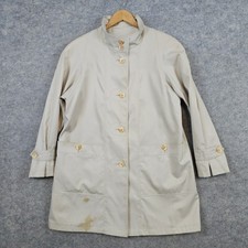 Giacca cappotto pioggia/trench Brem beige misto cotone donna taglia 12 MACCHIE