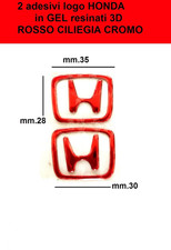 2 adesivi HONDA  GEL mm.35 ROSSO  Resinati morbidi stemma logo 3D per Moto