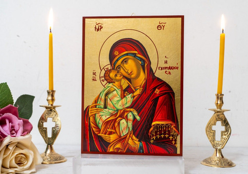 Icona cristiana con - , vergine