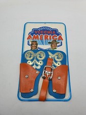 Fondina Vecchia America pistola giocattolo cowboy indiani western vintage '70 dp