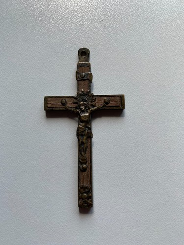 Antico crocefisso ottone - antico,
