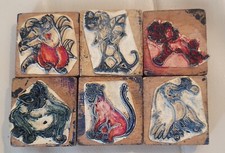 Rare Vintage 1970 set of 8 Walt Disney Jungle book wood backed rubber stamps 