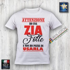 T-shirt maglietta bimba bimbo bambina bambino IDEA REGALO ZIA FOLLE FUN GIFT