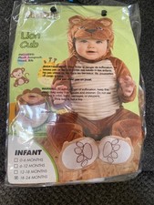 Costume peluche cucciolo di leone Halloween neonato bambino 3 pezzi