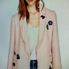 ZARA PINK TWEED BOUCLE BLAZER