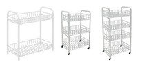 CARRELLO PORTAOGGETTI PORTA OGGETTI 4 RIPIANI BIANCO PER CUCINA BAGNO STUDIO FRU