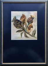 Natura Morta Espressiva Pianta Botanica Frutta Vera Stoss Amburgo 76,5 x 56 Cm