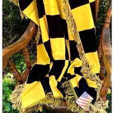 Coperta decorativa in blocco oro nero 50x60" NUOVA Made in USA - Inv8826