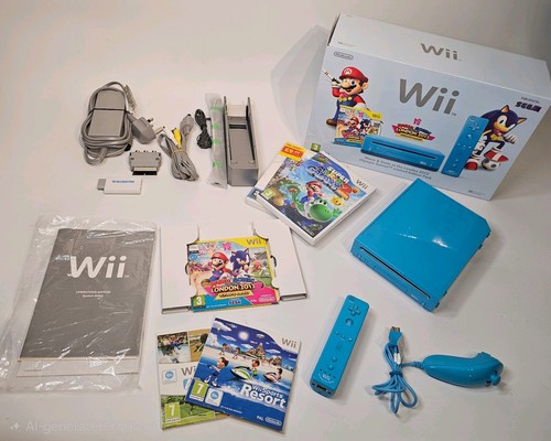 Nintendo wii blue mario - wii,
