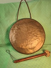? Gong con battente in legno – strumento musicale/decorazione etnica Century