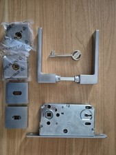 4 Kit maniglie e serrature Dierre Nebraska satinato per porte interne 