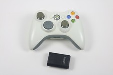 GENUINE OK CONTROLLER JOYPAD BIANCO WIRELESS + BATTERIA XBOX 360 MICROSOFT