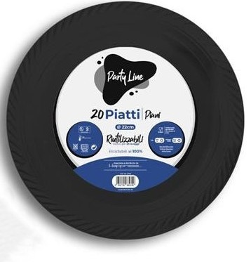Piatti nero plastica - 20,