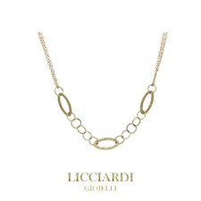 Collana donna catena fantasia oro giallo 18kt