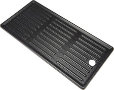 Piastra per Grill a 3 Fornelli, Metallo, Nero, Rettangolare