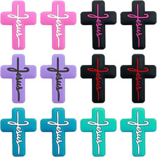 12pz Perline Croce Silicone
