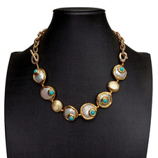 Collana placcata oro perle