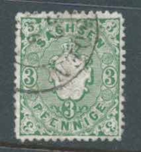 Sassonia 1863 sg31 3pf - 3pf, verde