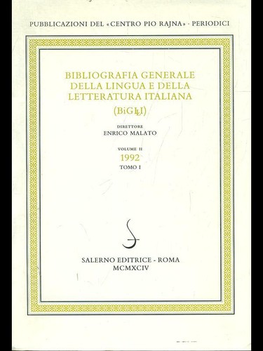 Bibliografia generale della - bibliografia,