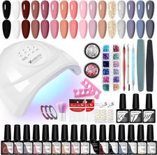 Kit Semipermanente Unghie con U V Lampada 48W 16 Coloris Set Unghie Kit Smalto S