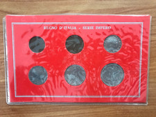 FOLDER REGNO D'ITALIA SET MONETE SERIE IMPERO 5 10 20 50 CENTESIMI 1 e 2 LIRE
