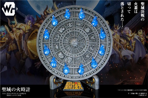 Statua orologio fuoco saint - statua,