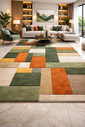 Tappeto astratto trapuntato - , a