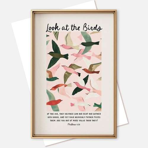 Poster look the birds arte - look, birds,