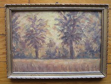 PICCOLO DIPINTO ANTICO IN STILE IMPRESSIONISTA PAESAGGIO DI CAMPAGNA ANNI '40