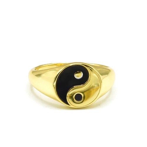Anello yin yang - e, nero